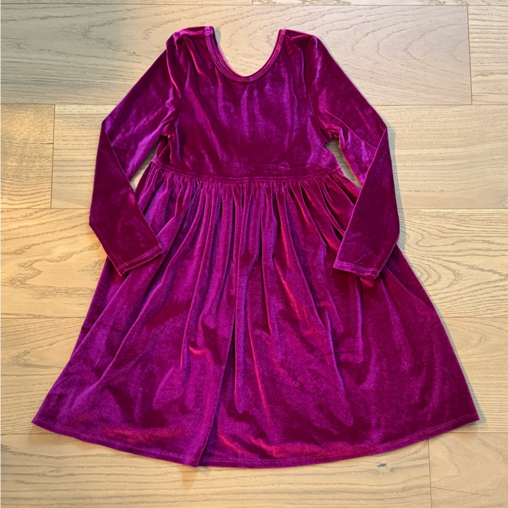 Pink Chicken Girls Velour Steph Dress -Berry
